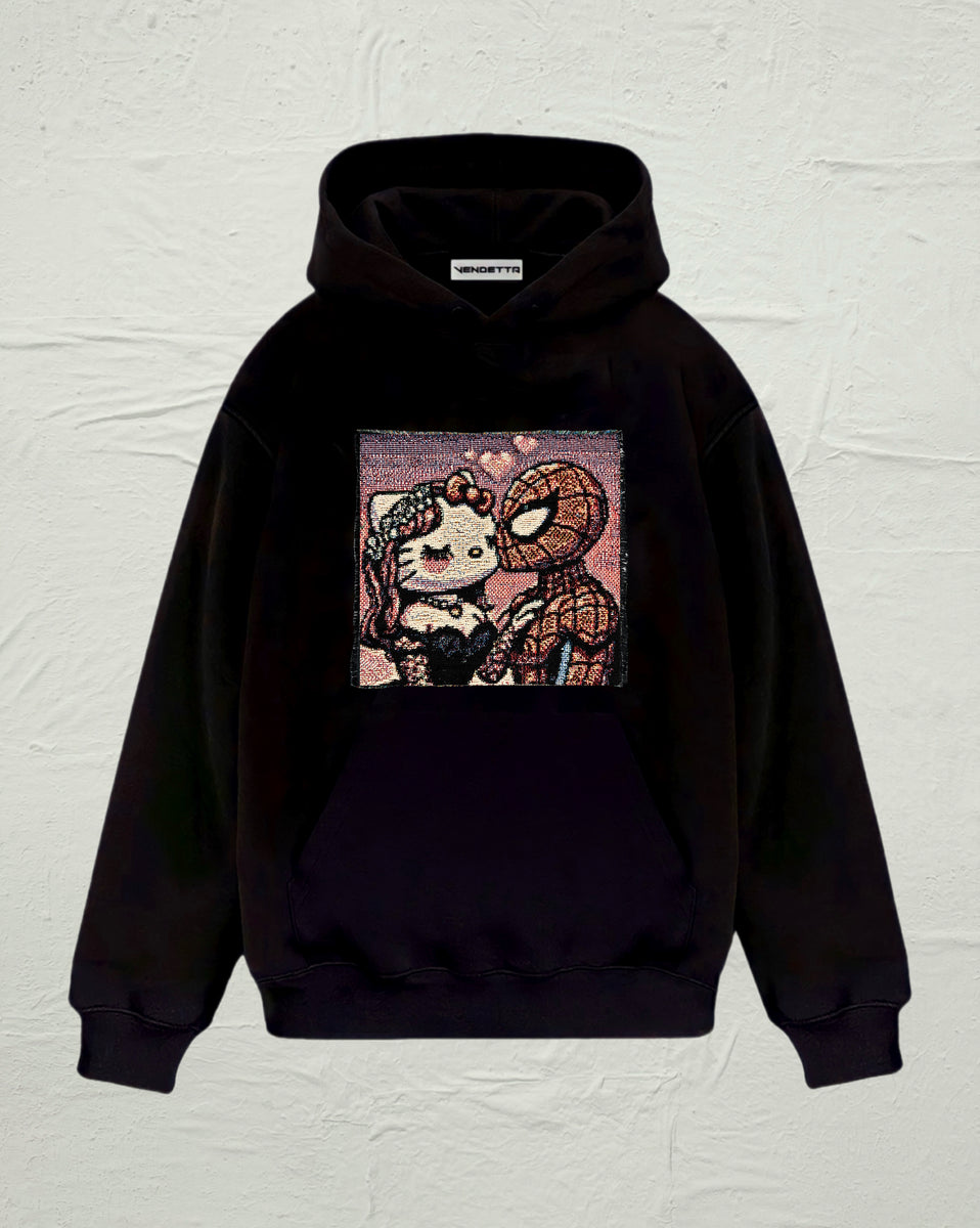 VA-FW24-834 SPIDERMAN X HELLO KITTY TAPESTRY HOODIE