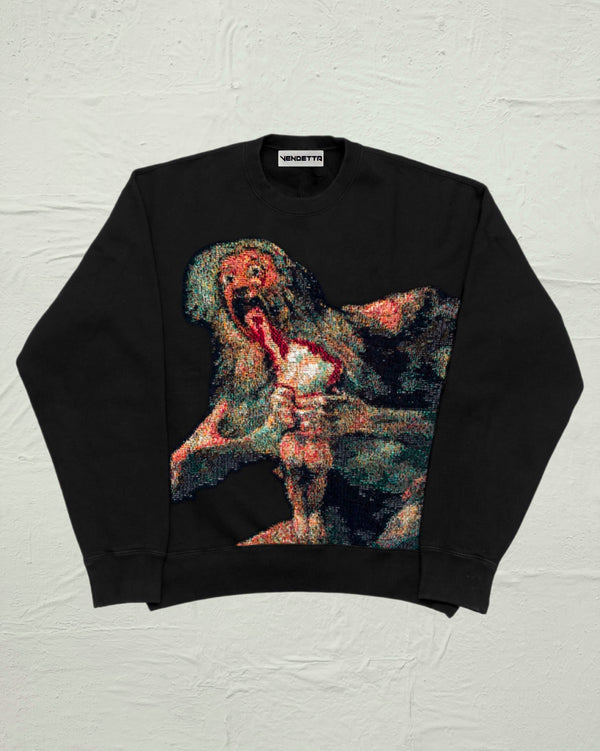 VA-SS25-871 SATURN DEVOURING HIS SON TAPESTRY CREWNECK