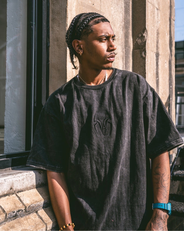Grey Stonewashed Spider Tee
