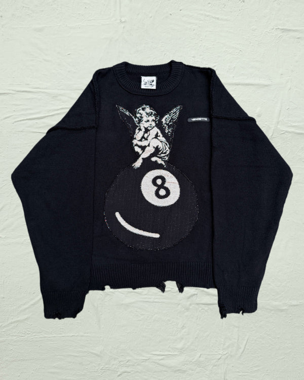 VA-SS25-BL021 8BALL ANGEL KNITTED SWEATER