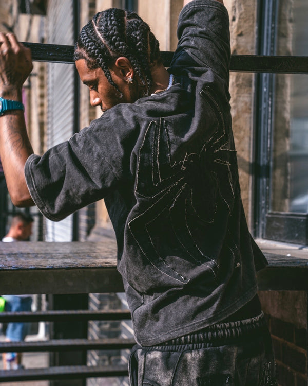 Grey Stonewashed Spider Tee