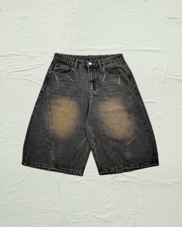 VA-SS25-BL21 REAPER EMBROIDERY DENIM JORTS