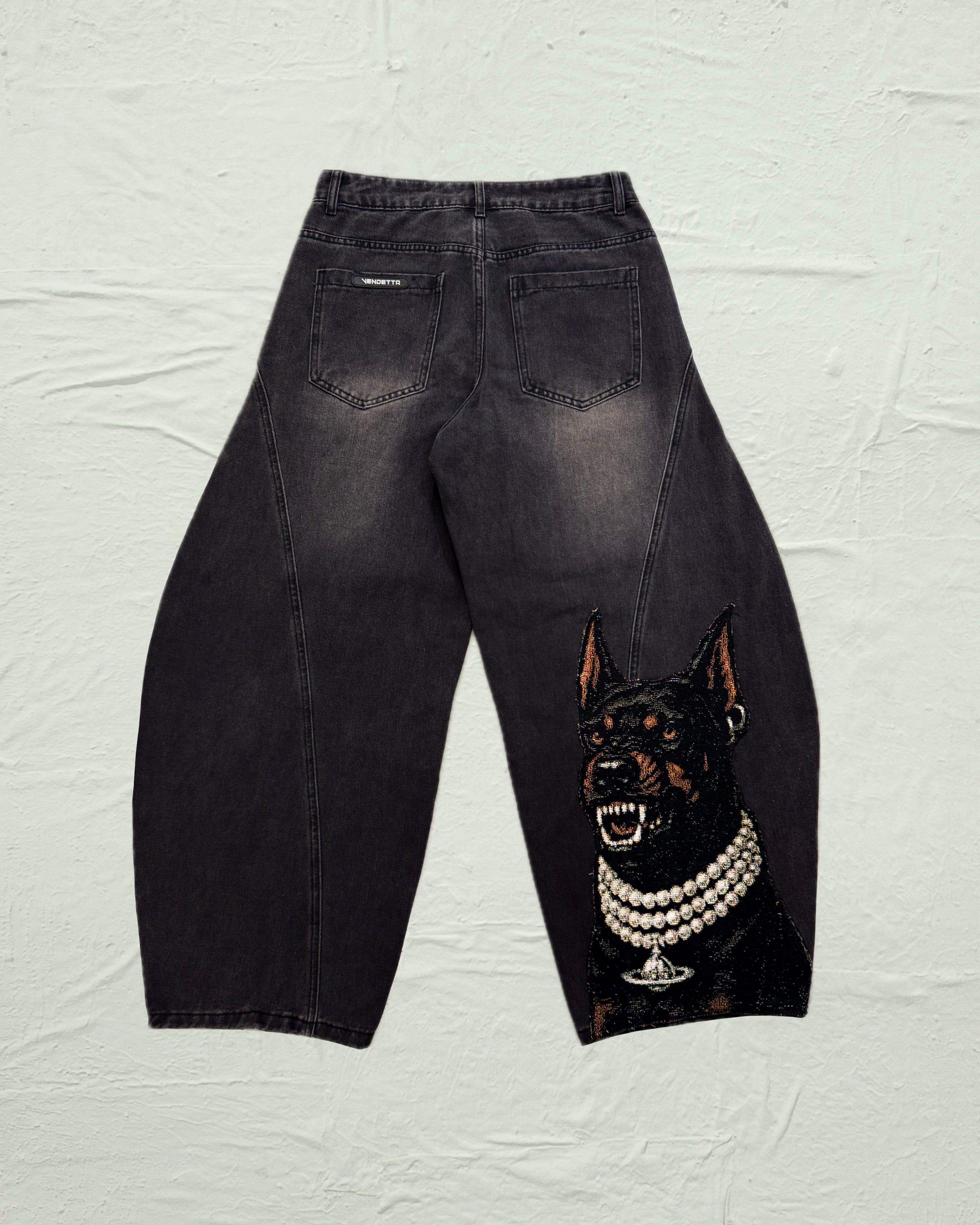 VA-SS25-BL010 BLACKOUT DOBERMAN DENIM JEANS – VENDETTA ARCHIVE