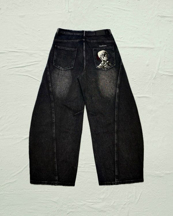VA-FW25-BL038 VAN GOGH EMBRODIERED BARREL JEANS
