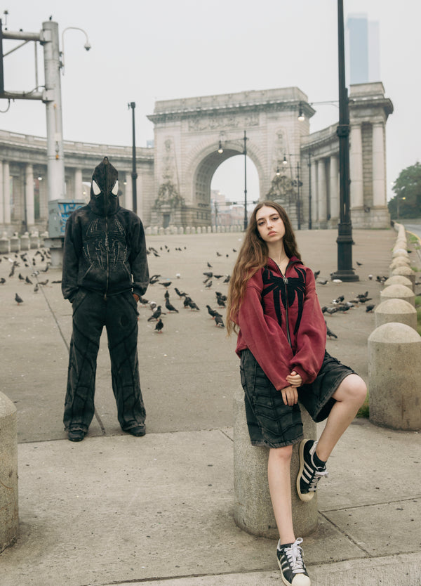 Blood Red Spider Full-Zip Hoodie - MTO