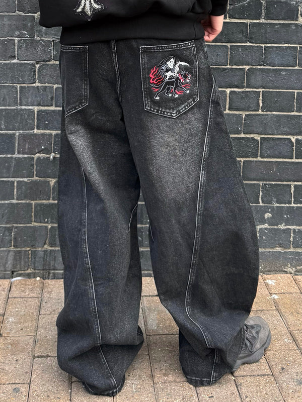 VA-SS25-BL011 REAPER EMBROIDERY DENIM JEANS