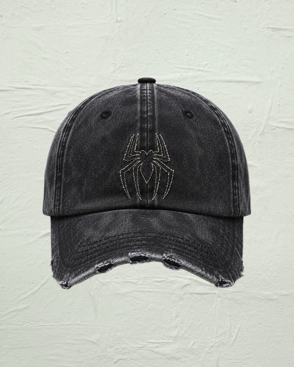 Distressed Denim Spider Cap