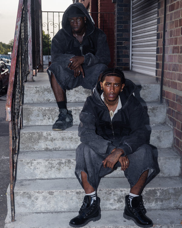Noir Fray Spider Full-Zip Hoodie - MTO