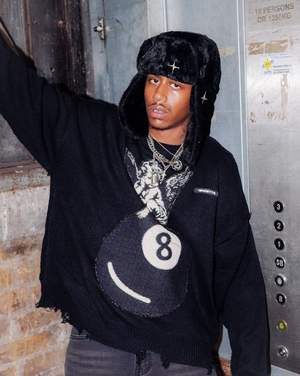 VA-SS25-BL021 8BALL ANGEL KNITTED SWEATER