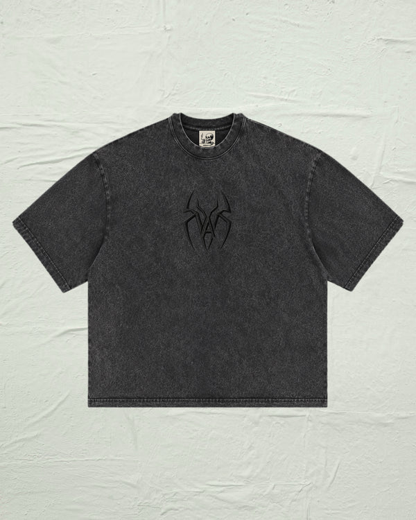 Grey Stonewashed Spider Tee