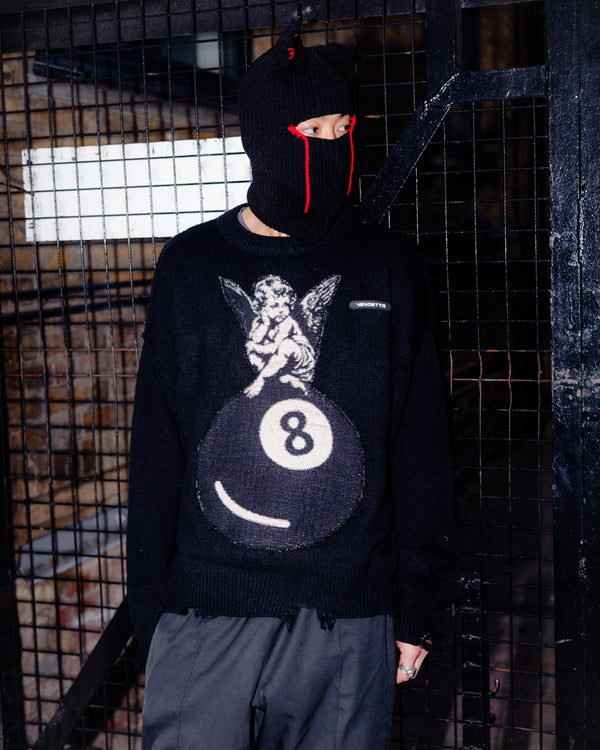 VA-SS25-BL021 8BALL ANGEL KNITTED SWEATER