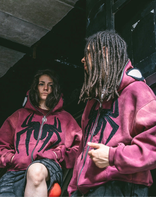 Blood Red Spider Full-Zip Hoodie