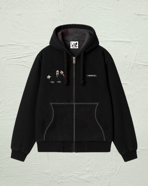 VA-SS25-BL024 GHOSTFACE EMBROIDERED WORK JACKET