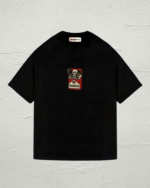 VA-SS25-882 SMOKING SKULL EMBROIDERY TAPESTRY TEE