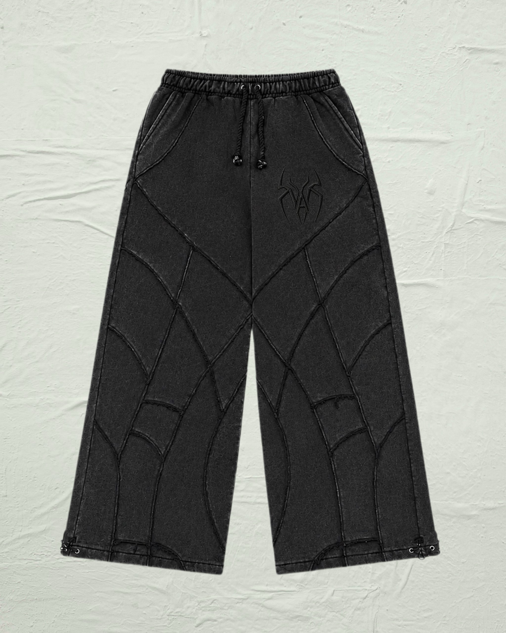 GREY SPIDER WIDE LEG SWEATPANTS