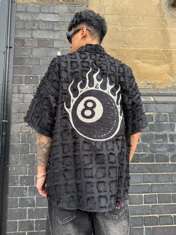 VA-SS25-BL12 8 BALL FLAME TAPESTRY SHIRT