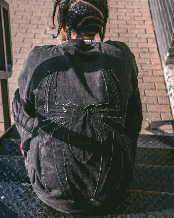 Grey Stonewashed Spider Tee