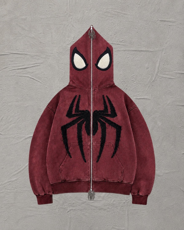 VOL.001 // Blood Red Spider Full-Zip Hoodie