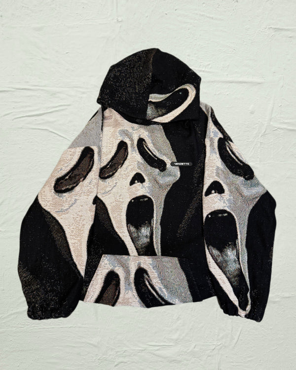 VA-SS25-BL020 GHOSTFACE TAPESTRY HOODIE
