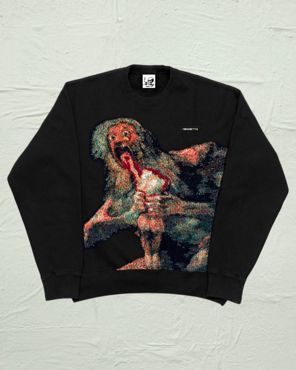 VA-SS25-871 SATURN DEVOURING HIS SON TAPESTRY CREWNECK