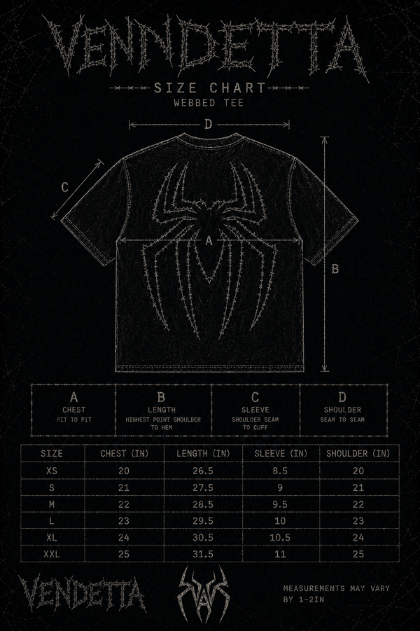 Blood Red Stonewashed Spider Tee