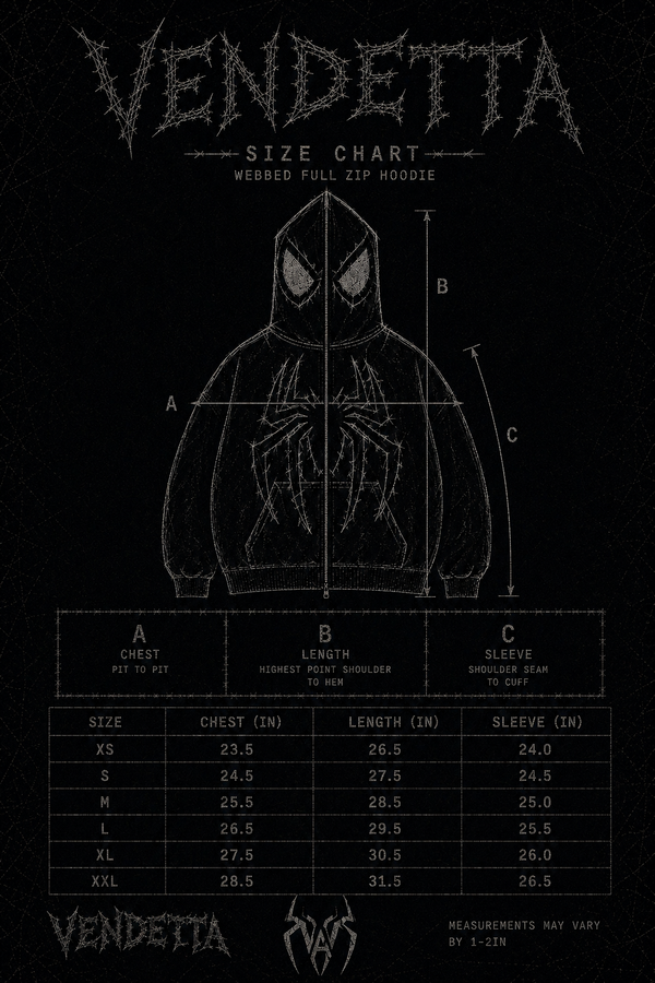 Denim Fray Spider Full-Zip Hoodie