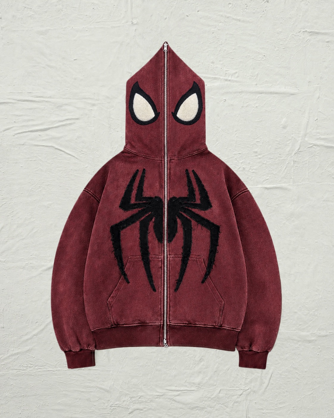 BLOOD RED SPIDER FULL-ZIP HOODIE
