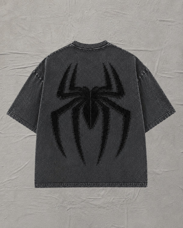 Grey Stonewashed Spider Tee - MTO