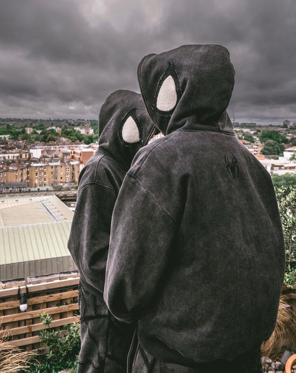 Denim Fray Spider Full-Zip Hoodie