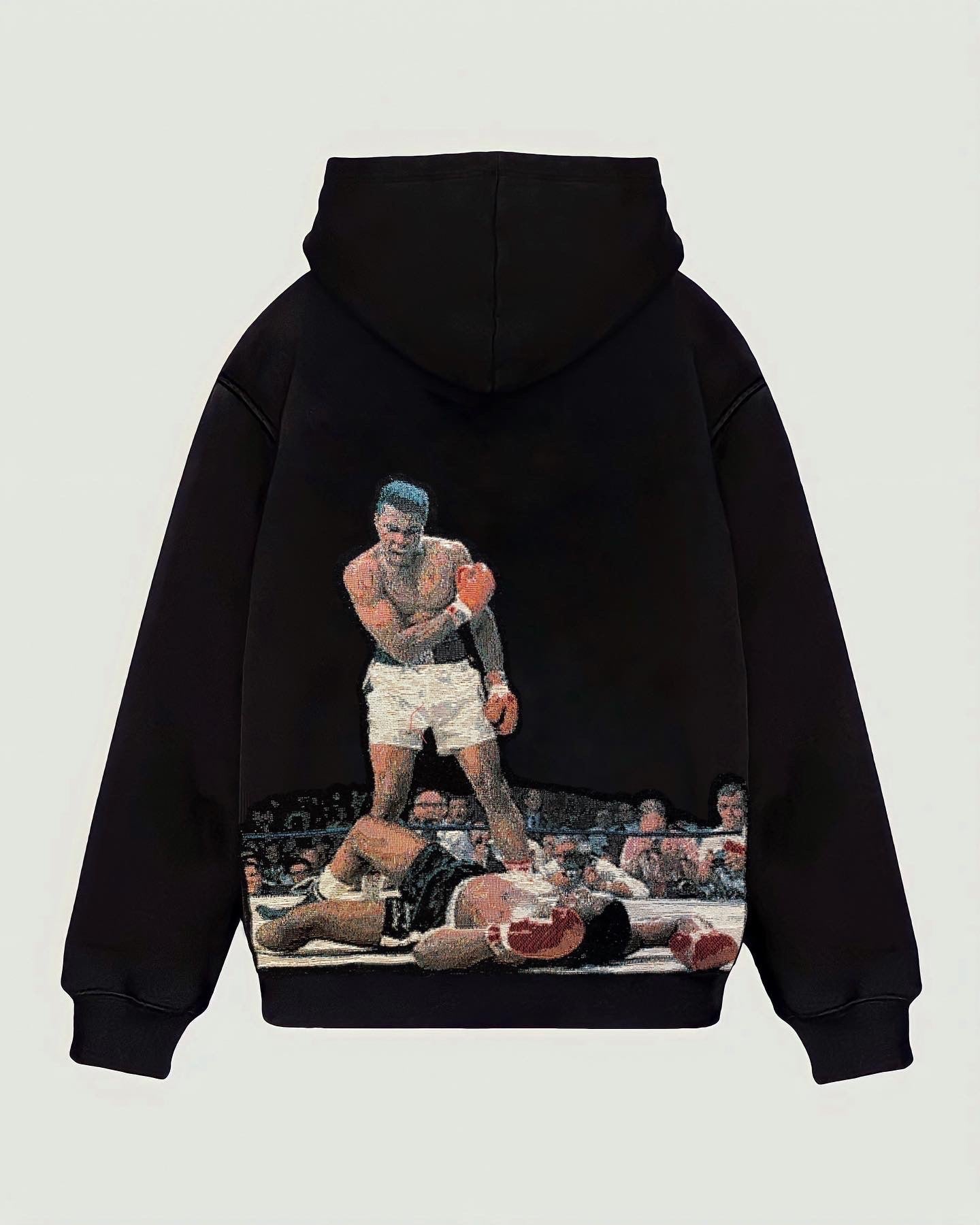 VA-AW22-519 MOHAMMED ALI TAPESTRY HOODIE – VENDETTA ARCHIVE
