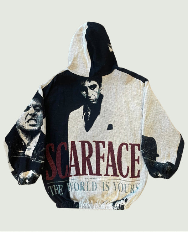 VA-AW21-364 SCARFACE FULL TAPESTRY HOODIE – VENDETTA ARCHIVE
