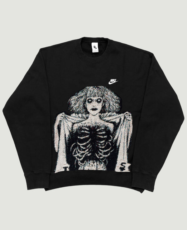 VA-SS21-045 JUNJI ITO TAPESTRY NIKE REWORK CREWNECK